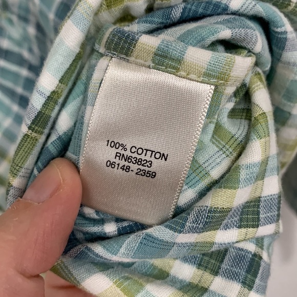 Christopher & Banks Tie Dye Plaid 1/4 Zip Woven Blouse Size L - Picture 6 of 8